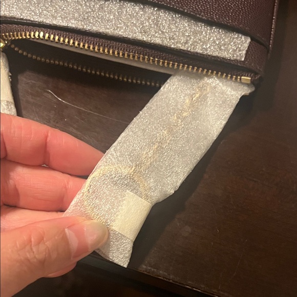 Coach Burgundy Keypouch with Gold Zipper